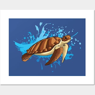 Ocean Wanderer: Colorful Sea Turtle Posters and Art